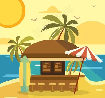 沙滩上的酒吧