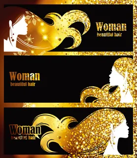 金色亮片女性头像