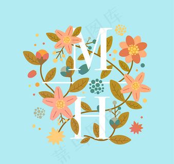 婚礼花卉艺术字 婚礼花卉艺术字