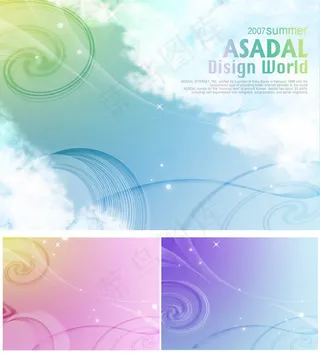 韩国流线背景,背景元素