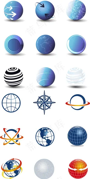 圆形球体图标,免抠元素