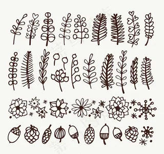 手绘植物矢量