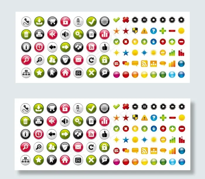 圆形按钮图标,免抠元素eps,ai矢量模版下载