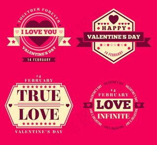 情人节标签矢量