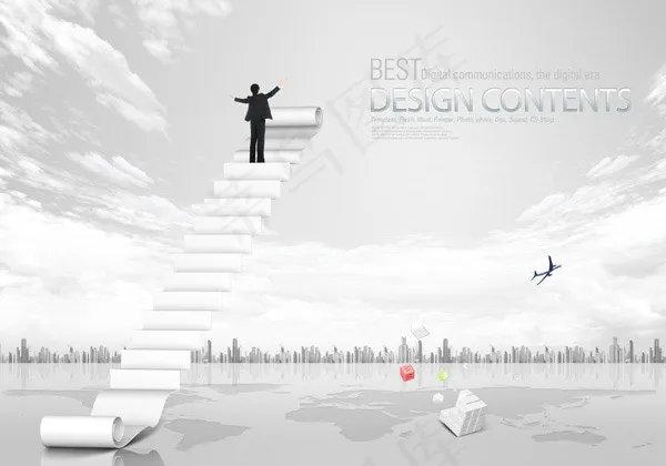创意阶梯人物(5000X3500(DPI:300))psd模版下载
