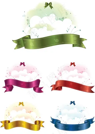 彩带蝴蝶结白云