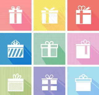 白色礼盒图标,免抠元素