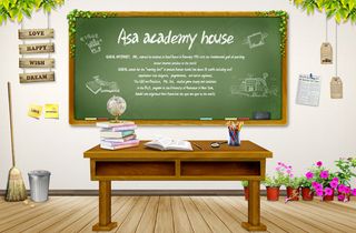 教室里的黑板课桌