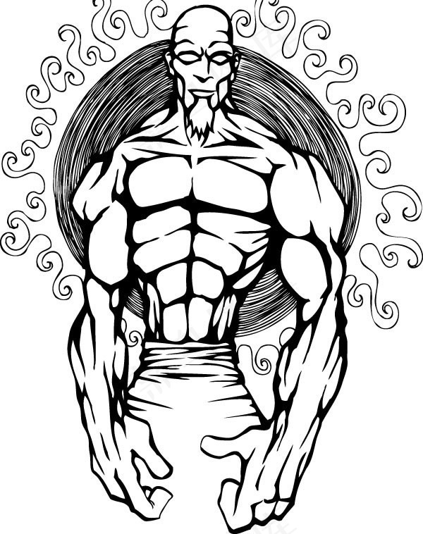 漫画功夫老人eps,ai矢量模版下载