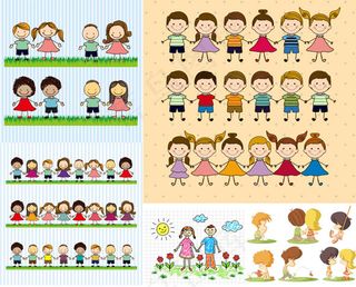 手绘卡通儿童,背景元素