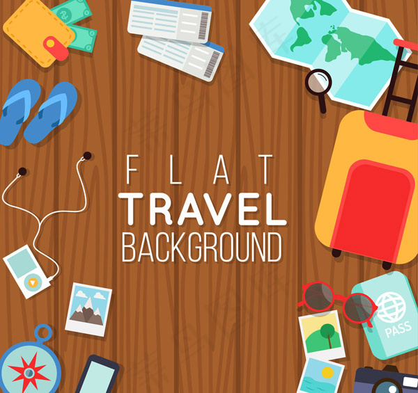 扁平化旅行元素