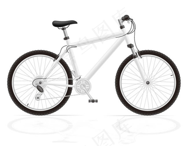 白色单车矢量