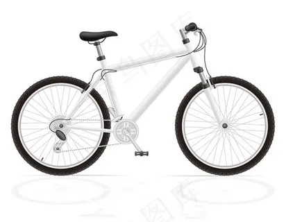 白色单车矢量
