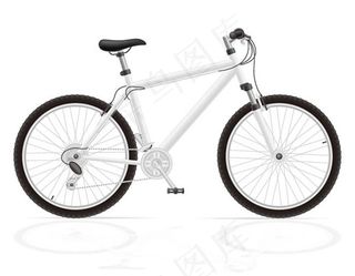 白色单车矢量