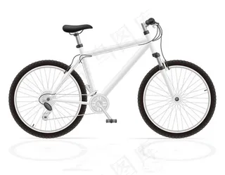 白色单车矢量