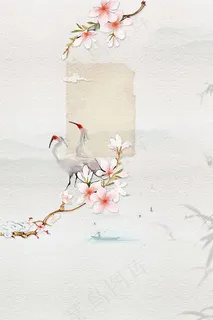 花枝仙鹤古画 花枝仙鹤古画