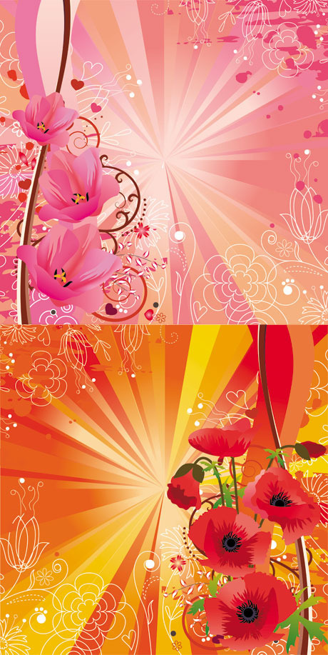绚丽春日花语2eps,ai矢量模版下载
