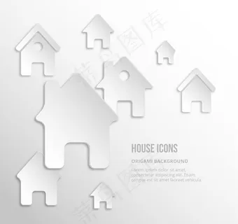 白色房屋图标,免抠元素