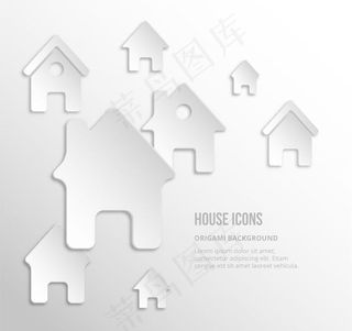 白色房屋图标,免抠元素