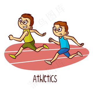 赛道奔跑的男孩