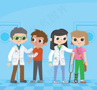 医生和患者矢量