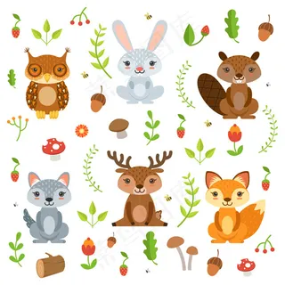 卡通动植物背景