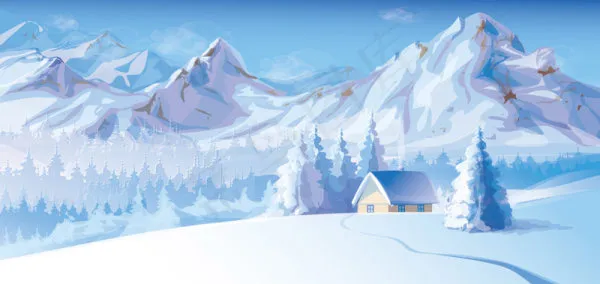 美丽的雪景矢量eps,ai矢量模版下载