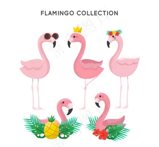 时尚粉色火烈鸟