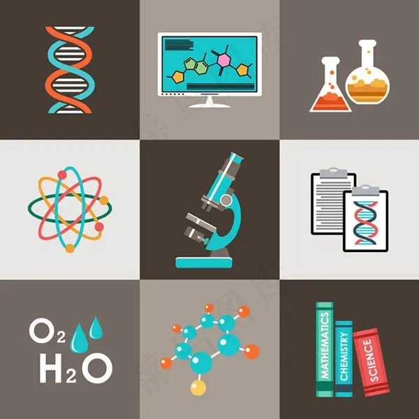 科学实验元素eps,ai矢量模版下载