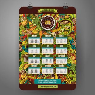 2016手绘插画日历