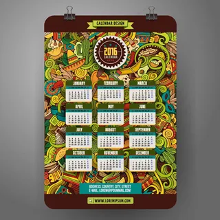 2016手绘插画日历