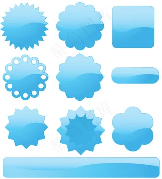 蓝色装饰图标,免抠元素