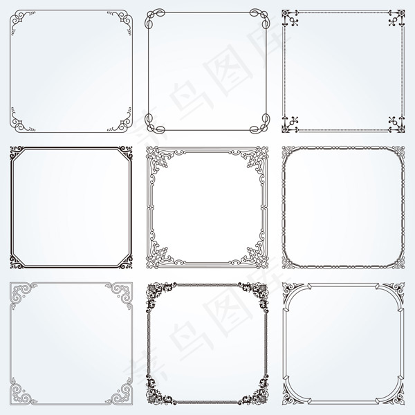 正方形花边边框
