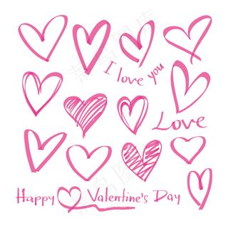 涂鸦爱心边框装饰