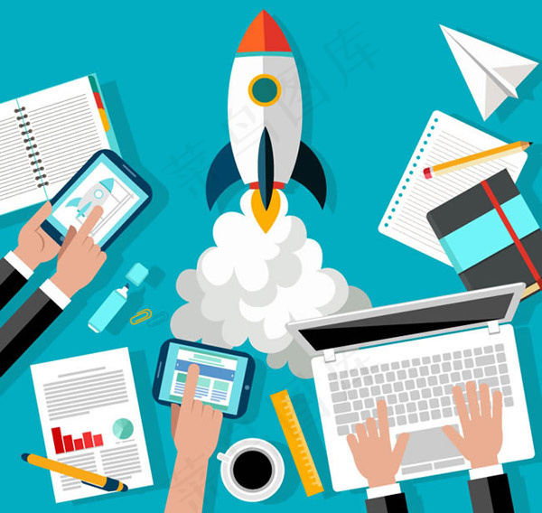火箭商务插画