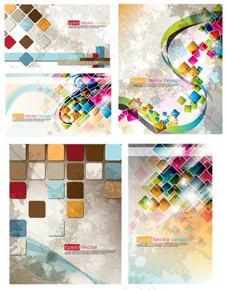 幻彩方格背景,背景元素