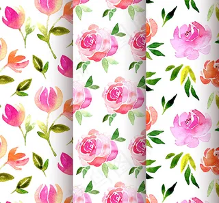 粉色花卉无缝背景