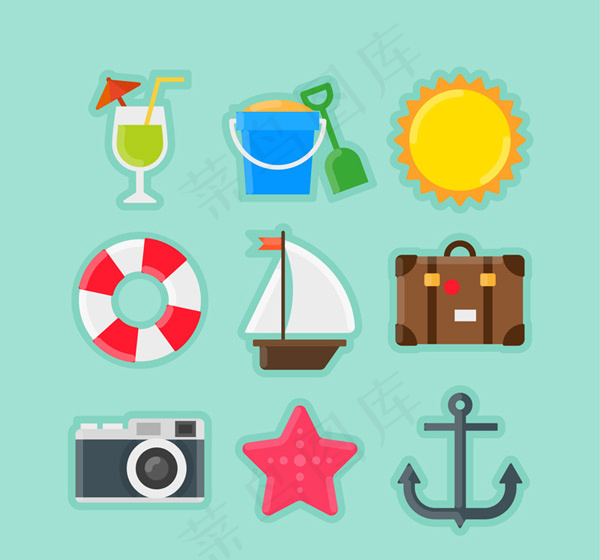 海滩度假元素