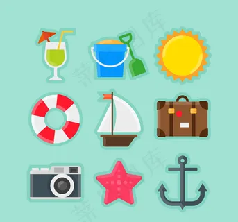 海滩度假元素