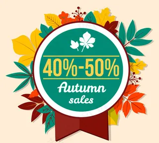 秋季折扣标签