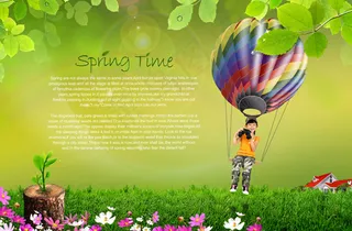 热气球上的小女孩