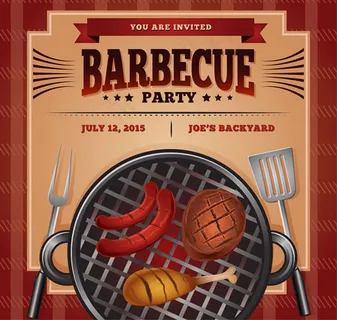 烧烤派对邀请海报