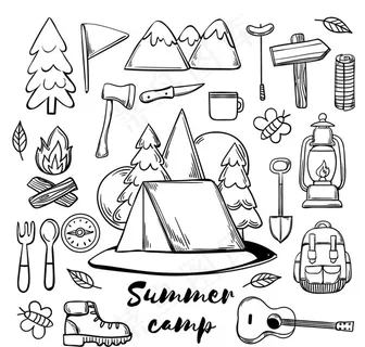 夏季野营元素
