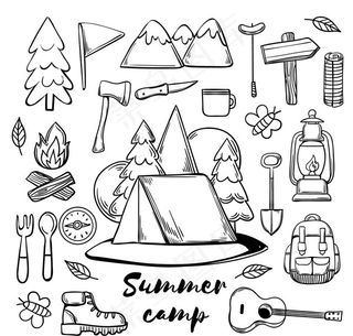 夏季野营元素