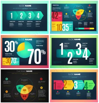 线条ppt数据图表