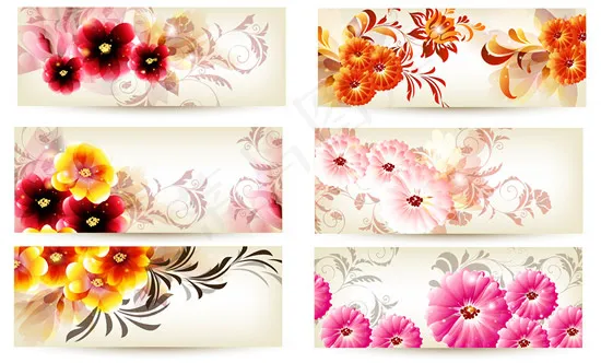 花朵花纹横幅ai矢量模版下载