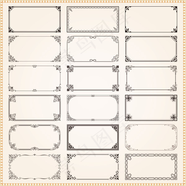 长方形花纹边框