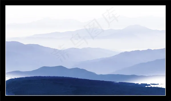 蓝色水墨背景psd模版下载