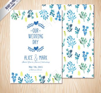 花卉婚礼邀请卡