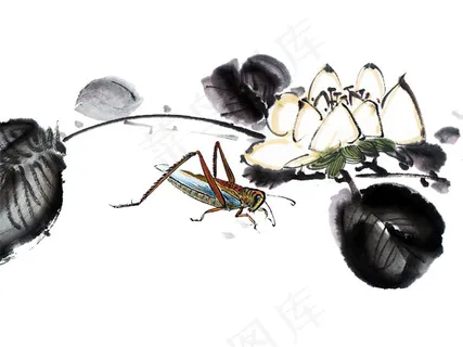 蟋蟀水墨画